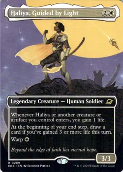 MTG Haliya, Guided by Light (Borderless) (289) | NM | Edge of Eternities (EOE) - Image 1