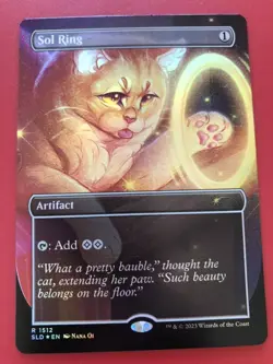 Ag-Mtg Foil Sun Ring Borderless Sol Ring SLD Brown English Version Used - Image 1
