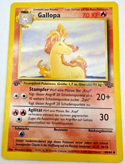 Pokemon Karte TCG Galoppa 44/64 1. Dschungel no Holo Rare Vintage Deutsch LP - Image 1