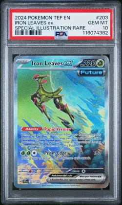 2024 POKEMON TEF EN-TEMPORAL FORCES #203 IRON LEAVES EX PSA 10 - Image 1