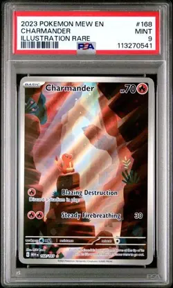 POKEMON CARD 2023 CHARMANDER FULL ART IR 168/165 SCARLET & VIOLET 151 PSA 9 MINT - Image 1
