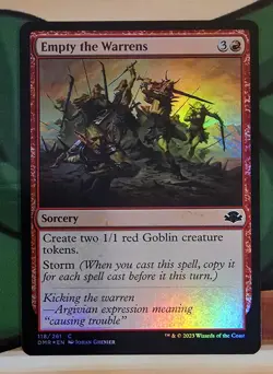 X 1 Empty the Warrens FOIL NM Dominaria Remastered 118 MTG Magic The Gathering - Image 1