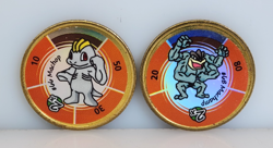 Hasbro 1999 Pokemon #66 Machop, #68 Machamp Battling Game Spinning Coins -2 - Image 1