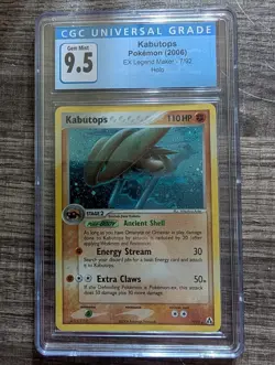 Blue Label CGC 9.5 Kabutops Holo 7/92 - EX Legend Maker - Pokemon TCG - Image 1