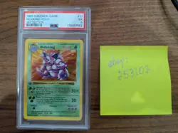 Pokemon Nidoking Base Set 011/102 1st Edition Shadowless Holo Rare PSA 5 - Image 2