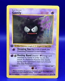 Pokemon Base Set 1st Edition Shadowless Gastly 50/102 MP+ - Image 1
