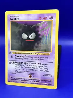 Pokemon Base Set 1st Edition Shadowless Gastly 50/102 MP+ - Image 2
