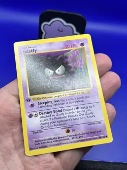 Pokemon Base Set 1st Edition Shadowless Gastly 50/102 MP+ - Image 3