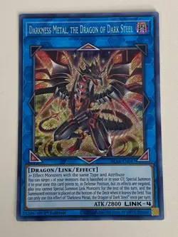 Yugioh Darkness Metal the Dragon of Dark Steel - 1st Secret Rare NM - Free Holo - Image 2