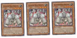 Yugioh - Gladiator Beast Hoplomus GLAS-EN022 Common Unlimited Playset x3 - Image 1