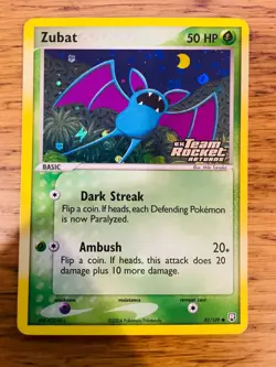 N/MINT! Zubat (82/109) EX Team Rocket Returns Reverse Holo Pokemon Card! - Image 1