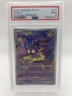 Pokemon Gastly Illustration Rare Card 177/162 PSA 9 Mint Condition - Image 1
