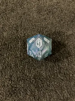 Magic MTG Final Fantasy - GIFT Bundle Crystal Blue D20 Die Spin Down Counter New - Image 2