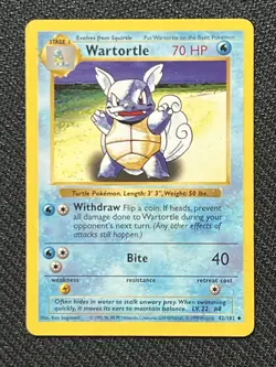 Pokemon TCG Wartortle Base Set Shadowless Squirtle Card 42/102 - Image 1