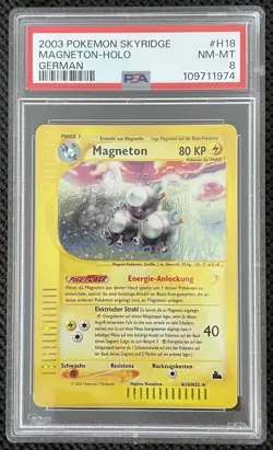 Pokemon Magneton Holo H18/H32 Skyridge 2003 Deutsch PSA 8 Near Mint Mint - Image 1
