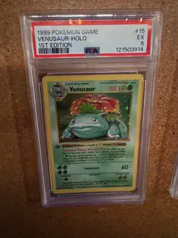 1999 POKEMON BASE SET 1ST EDITION SHADOWLESS #15 VENUSAUR-HOLO PSA 5 - Image 2