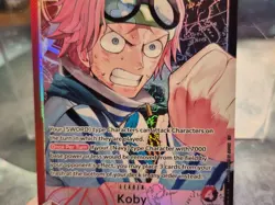 Koby OP11-001 NM ALTERNATE ART FOIL A Fist of Divine Speed One Piece Leader Card - Image 3