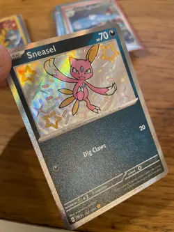 NEAR MINT! Sneasel (182/091) Paldean Fates Baby Shiny Rare Pokemon Card! - Image 3