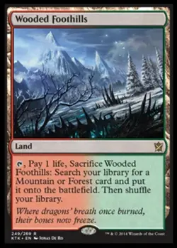 MTG NM English 1x Wooded Foothills English Khans of Tarkir MTG Magic - Image 1