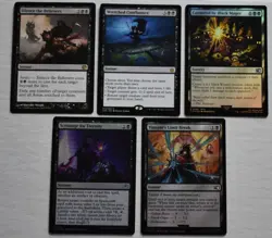 MTG Lot 2x Black Rare Instant Wretched Confluence & 3x Black Foil Cards - Image 2