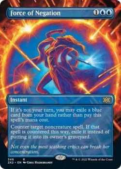 MTG English Force of Negation (Borderless) NM Normal Double Masters 2022 - Image 1