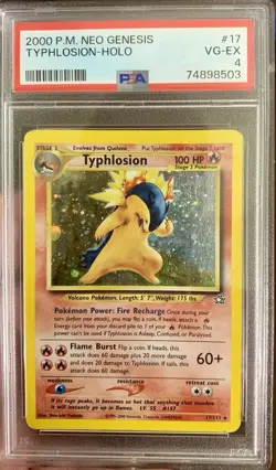 PSA 4 - 2000 Pokemon Neo Genesis Typhlosion Holo Rare #17/111 Swirl! - Image 1