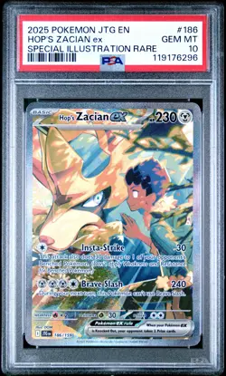 2025 POKEMON JTG EN-JOURNEY TOGETHER #186 HOP'S ZACIAN EX PSA 10 - Image 1
