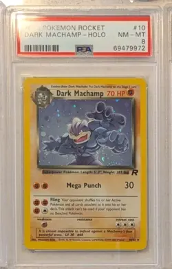 Dark Machamp Holo 2000 Pokemon Team Rocket #10 Unlimited - PSA 8 - Image 1