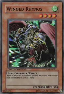 Yugioh Winged Rhynos FOTB-ENSE2 Super Rare LP - Image 1