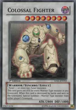 Yugioh Colossal Fighter 5DS1-EN043 Super Rare 1st Edition LP - Image 1