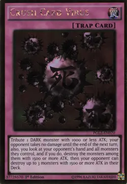 Yugioh Crush Card Virus PGL2-EN070 Gold Rare 1st Edition LP - Image 1