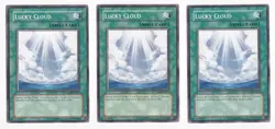 Yugioh - 3X Lucky Cloud - Common - Unlimited - GLAS-EN050 - Near Mint - Image 1