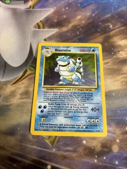 Pokemon TCG Blastoise Base Set Holo Unlimited Rare Card 2/102 WOTC NM - Image 3