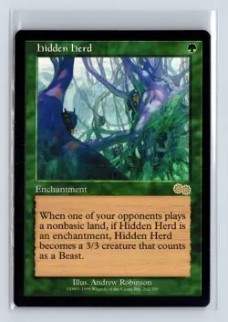 HIDDEN HERD - MTG Magic the Gathering Card - Urza's Saga - Rare - Image 1