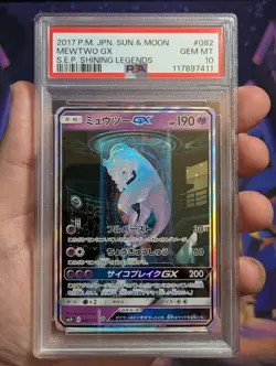 PSA 10 Mewtwo GX Mewtube 077/072 SM3+ Shining Legends Japanese Pokemon Card - Image 1