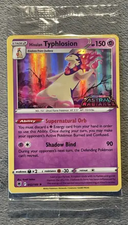 SEALED Hisuian Typhlosion 052/189 Astral Radiance Stamped Promo Pokemon Card - Image 1