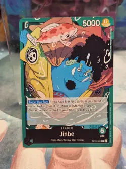 Jinbe OP11-021 NM A Fist of Divine Speed One Piece Leader Card CCG - Image 1