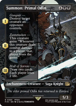 Summon: Primal Odin (Borderless Woodblock) FOIL Final Fantasy NM CARD ABUGames - Image 1