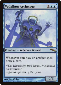 MTG NM English MTG Vedalken Archmage Mirrodin Regular, - Image 1