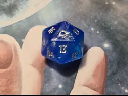 Space Blue Die MTG Edge of Eternities SpinDown Life Counter D20 32mm Spin Down - Image 1