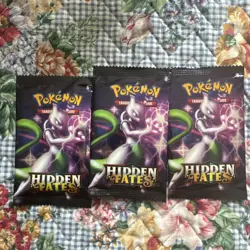 Lot Of 3 Mewtwo Pokemon Sun & Moon Hidden Fates Booster Packs Factory Sealed - Image 1