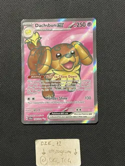 Pokemon Stellar Crown - Dachsbun Ex - 160/142 - Full Art Rare - M/NM - Image 1