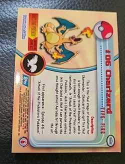 Charizard 1999 Pokemon Card #06 Foil Topps BLUE LOGO 1st Ed - Image 5