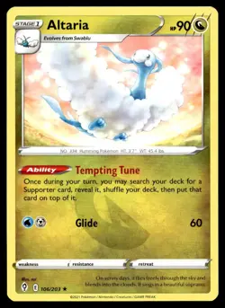 Altaria 106/203 Pokemon Card Evolving Skies Rare 90 HP Near Mint D8 - Image 1