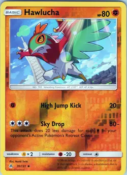 Hawlucha 70/131 Uncommon - Pokemon TCG SM: Forbidden Light - Reverse Holo (NM) - Image 1