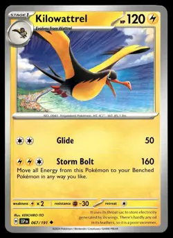 Kilowattrel 67/191 Pokemon Card Surging Sparks Uncommon 120 HP Near Mint BR - Image 1
