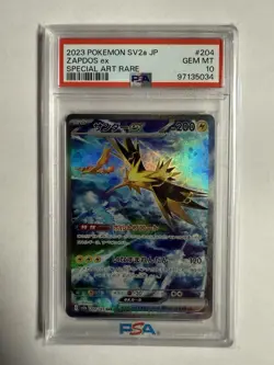 Zapdos ex PSA 10 Japanese Pokemon Card 204/165 sv2a 151 SAR Holo 2023 - Image 1