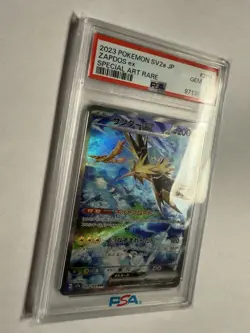 Zapdos ex PSA 10 Japanese Pokemon Card 204/165 sv2a 151 SAR Holo 2023 - Image 2