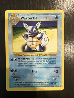 Pokemon Card - Wartortle Shadowless 1999 Base Set-NM - Image 1