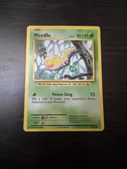 Pokemon TCG Weedle Card - Basic, 40 HP, Poison Sting Attack - Image 1